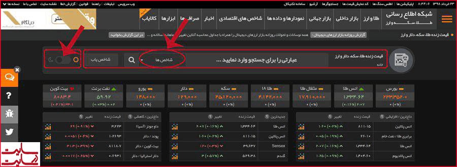 سایت طلا و ارز tgju